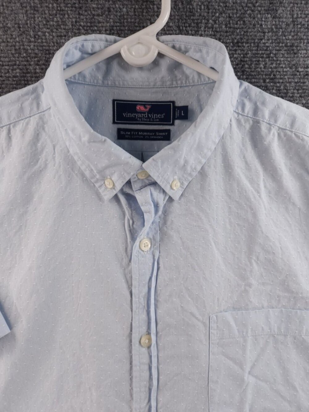 Vineyard Vines Large Short Sleeve Button-Down Slim Fit Murray Cotton Spandex Men